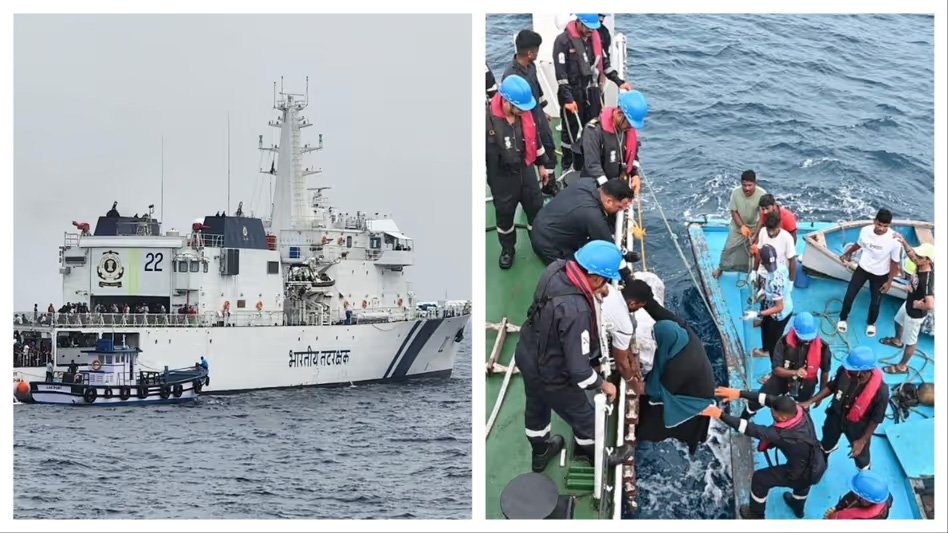 ലക്ഷദ്വീപിന് സമീപം ബോട്ടിൽ കുടുങ്ങിയ 54 യാത്രക്കാരെ കോസ്റ്റ് ഗാർഡ് രക്ഷപ്പെടുത്തി