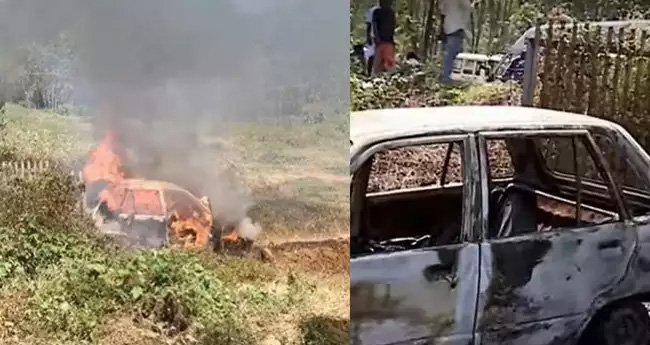 തൊടുപുഴയിൽ റബർതോട്ടത്തിൽ നിർത്തിയിട്ട കാറിന് തീപിടിച്ചു; റിട്ട. ബാങ്ക് ജീവനക്കാരന് ദാരുണാന്ത്യം
