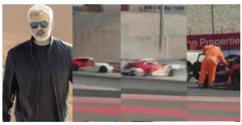 തമിഴ് നടൻ അജിത്ത് സഞ്ചരിച്ചിരുന്ന റേസിങ് കാർ  അപകടത്തിൽപ്പെട്ടു