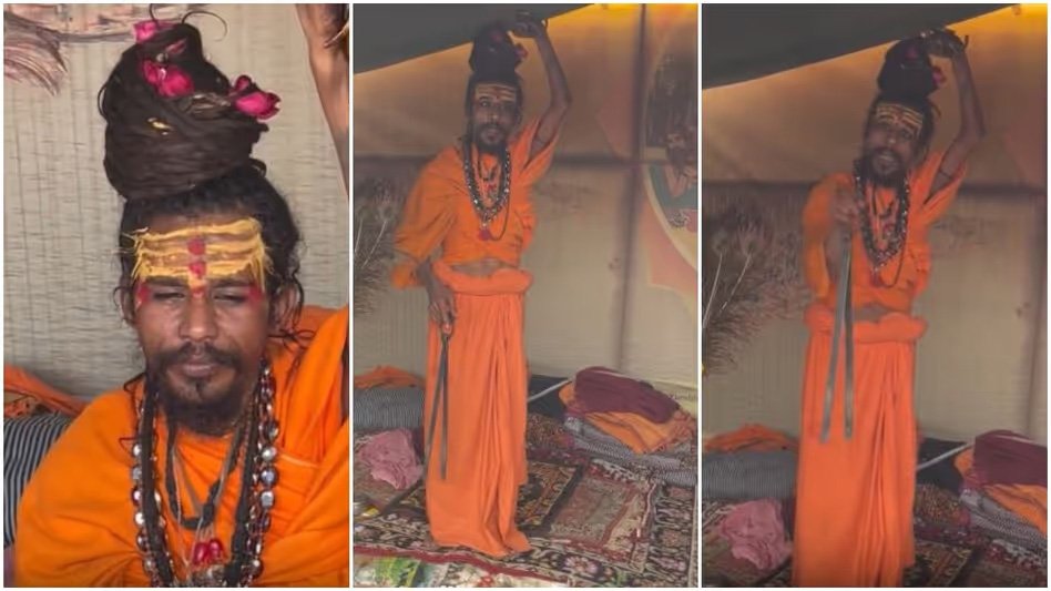 യൂട്യൂബറുടെ ചോദ്യം ഇഷ്ടപ്പെട്ടില്ല, അടിച്ചോടിച്ച് സന്യാസി