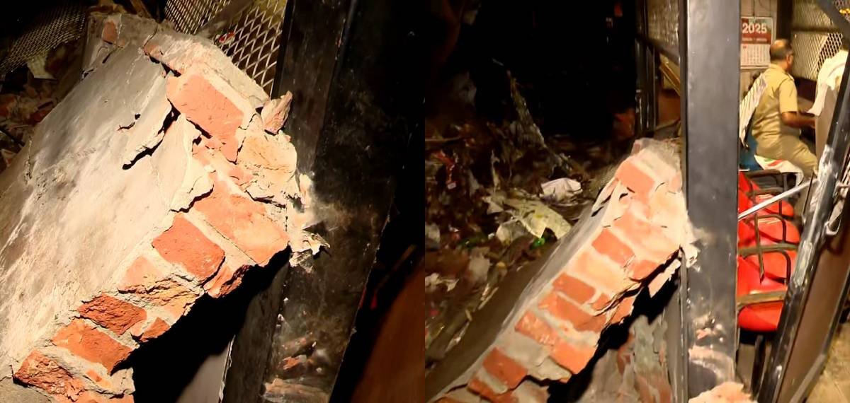 തിരുവനന്തപുരത്ത് റെയില്‍വേ മതില്‍ ഇടിഞ്ഞ് വീണു; കെഎസ്ആര്‍ടിസി കൗണ്ടര്‍ തകര്‍ന്നു; ഒഴിവായത് വൻ ദുരന്തം