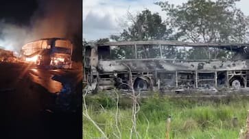 ട്രക്കുമായി കൂട്ടിയിടിച്ച് ബസ് അഗ്നിഗോളമായി, 41 മരണം, സംഭവസ്ഥലത്ത് നിന്ന് കണ്ടെത്തിയത് 18 തലയോട്ടികൾ