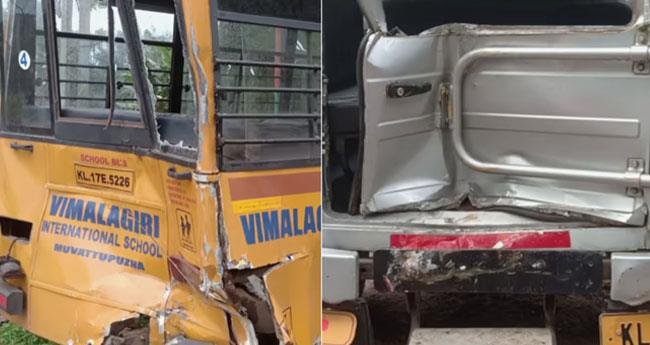 സ്കൂ​ൾ ബ​സി​ന് പി​ന്നി​ൽ ടോ​റ​സ് ഇ​ടി​ച്ചു; നി​ര​വ​ധി വി​ദ്യാ​ർ​ഥി​ക​ൾ​ക്ക് പ​രി​ക്ക്