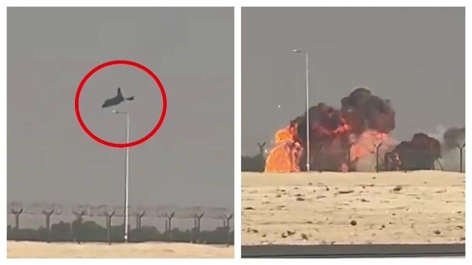 ദുബായ് എയർ ഷോക്കിടെ ഇന്ത്യയുടെ തേജസ് ഫൈറ്റർ തകർന്നു