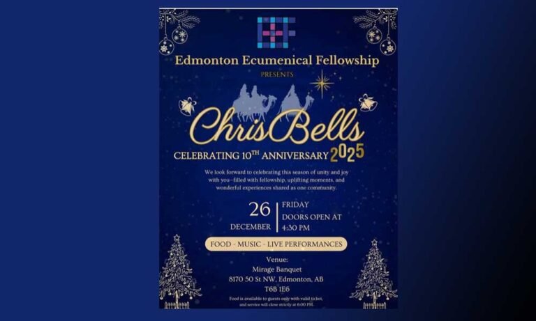 എഡ്മിന്‍റൻ എക്യുമെനിക്കൽ ഫെലോഷിപ്പ് ക്രിസ്മസ് ആഘോഷം ‘ക്രിസ്ബെൽസ് 2025’ 26-ന്