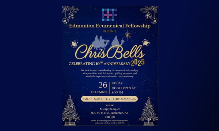 എഡ്മിന്റൻ എക്യുമെനിക്കൽ ഫെലോഷിപ്പിൻറെ ‘ക്രിസ്ബെൽസ് 2025’ ഡിസംബർ 26-ന്