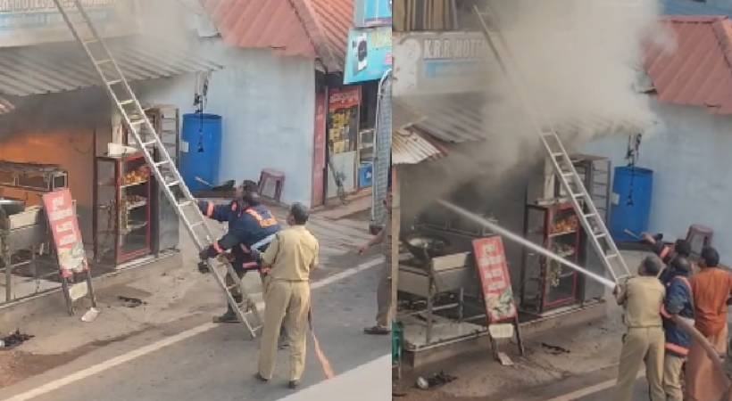 തൃശൂർ പൊയ്യ ജംഗ്ഷനിലെ ഹോട്ടലില്‍ തീപിടുത്തം