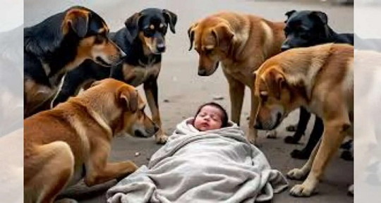 ജനിച്ച ഉടന്‍ ഉപേക്ഷിക്കപ്പെട്ട കുഞ്ഞിന് തുണയായി തെരുവ് നായ്ക്കള്‍ കാവല്‍ നിന്നു