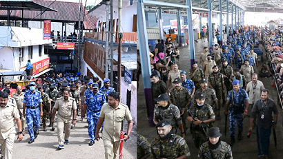 ശബരിമലയിൽ സുരക്ഷ ശക്തമാക്കി സന്നിധാനത്ത് സംയുക്ത സേനയുടെ റൂട്ട് മാർച്ച്