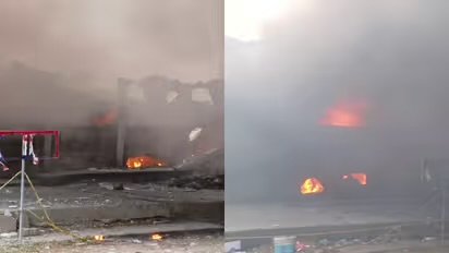 തൃശ്ശൂർ റെയിൽവേ സ്റ്റേഷനിലെ ബൈക്ക് പാർക്കിങ്ങിൽ വൻ തീപ്പിടിത്തം; നൂറിലേറെ ബൈക്കുകൾ കത്തിനശിച്ചു