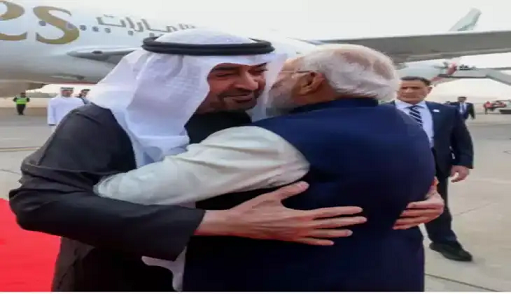 ദില്ലിയിലെത്തി യുഎഇ പ്രസിഡന്‍റ് ശൈഖ് മുഹമ്മദ്, വിമാനത്താവളത്തിൽ നേരിട്ടെത്തി സ്വീകരിച്ച് മോദി