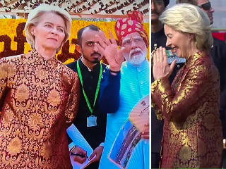 റിപ്പബ്ലിക് ദിനത്തിൽ ഇന്ത്യൻ പരമ്പരാഗത വസ്ത്രത്തിൽ തിളങ്ങി യൂറോപ്യൻ കമ്മീഷൻ പ്രസിഡൻറ് ഉർസുല