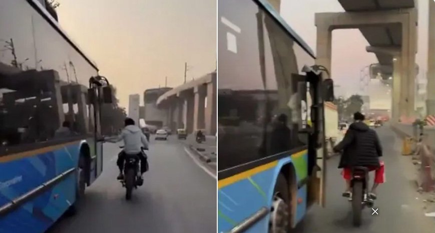 റീൽ ചിത്രീകരിക്കാനായി ഓടിക്കൊണ്ടിരിക്കുന്ന വാഹനങ്ങളുടെ വാതിലുകൾ തുറന്നു; ബൈക്ക് യാത്രികൻ പിടിയിൽ