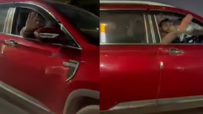 കാറിലിരുന്ന് ഫ്ലയിം​ഗ് കിസ്സും ശല്ല്യം ചെയ്യലും, വീഡിയോ വൈറലായി, പിന്നാലെ രണ്ടാളെയും പൊക്കി പൊലീസ്