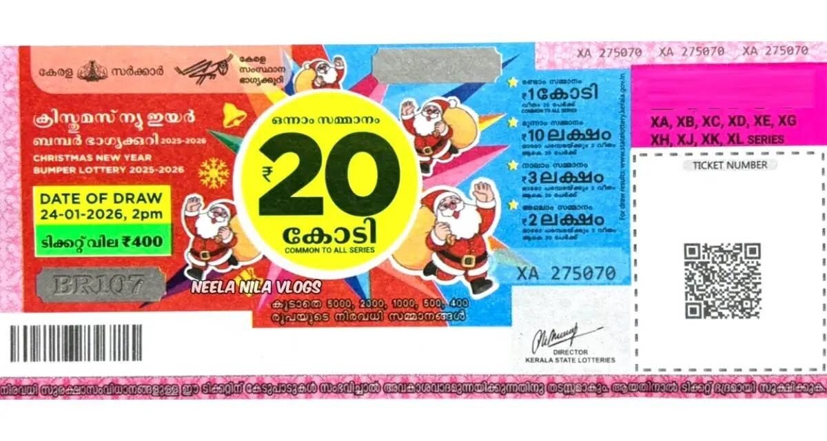 20 കോടി ക്രിസ്മസ് ബമ്പറടിച്ച ലോട്ടറി നഷ്ടപ്പെട്ടു; റിട്ട. എ.എസ്.ഐ. രംഗത്ത്