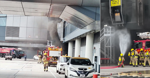 ഹോങ്കോങ് വിമാനത്താവളത്തിൽ തീപിടിത്തം; ബോർഡിങ് ബ്രിഡ്ജുകൾ താത്കാലികമായി അടച്ചു