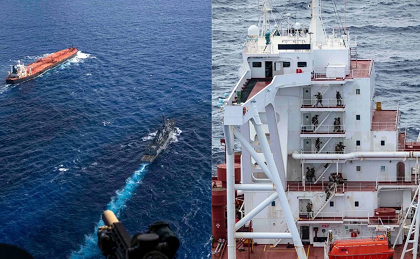 ഇന്ത്യൻ മഹാസമുദ്രത്തിൽ എണ്ണക്കപ്പൽ വളഞ്ഞ് അമേരിക്കൻ സൈന്യം