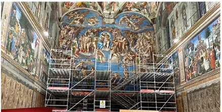 മൈക്കലാഞ്ചലോയുടെ ‘അന്ത്യവിധി’: സിസ്റ്റൈൻ ചാപ്പലിൽ നവീകരണം ആരംഭിച്ചു