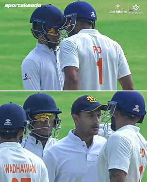 രഞ്ജി ട്രോഫി ഫൈനലിൽ നാടകീയ രംഗങ്ങൾ: ഗ്രൗണ്ടിൽ താരങ്ങൾ തമ്മിൽ കയ്യാങ്കളി