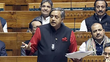 ലോക്സഭയിലെ ബജറ്റ് ചര്‍ച്ചയില്‍ കേന്ദ്രത്തിനെതിരെ ആഞ്ഞടിച്ച് ശശി തരൂര്‍