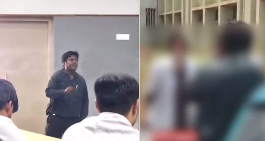 മോശമായി പെരുമാറിയ അധ്യാപകനെ വിദ്യാർഥിനി ചെരുപ്പുകൊണ്ടടിച്ചു
