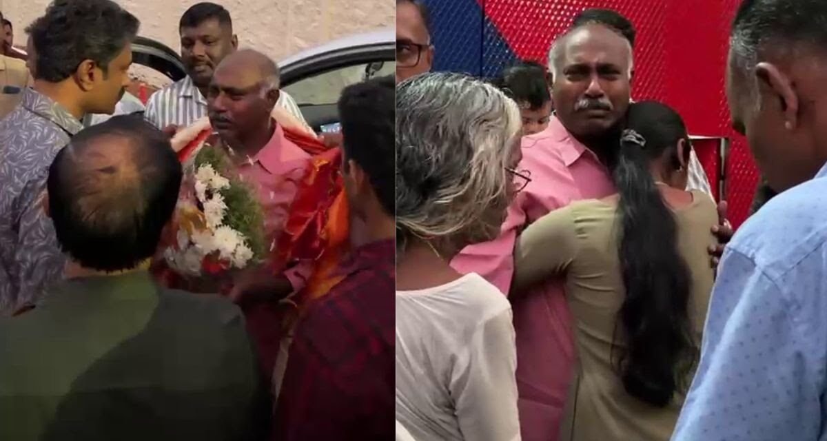 കൈക്കൂലി കേസിൽ അറസ്റ്റിലായ മോട്ടോർ വെഹിക്കിൾ ഇൻസ്പെക്ടർക്ക് ജയിലിന് പുറത്ത് സ്വീകരണം, കള്ളകേസിൽ കുരുക്കിയതെന്നും വാദം