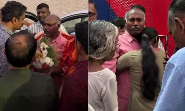 കൈക്കൂലി കേസിൽ അറസ്റ്റിലായ മോട്ടോർ വെഹിക്കിൾ ഇൻസ്പെക്ടർക്ക് ജയിലിന് പുറത്ത് സ്വീകരണം, കള്ളകേസിൽ കുരുക്കിയതെന്നും വാദം