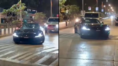 മുംബൈയിലെ സ്പീഡ് ബ്രേക്കറിൽ കുടുങ്ങി ഹാർദിക് പാണ്ഡ്യയുടെ 12 കോടിയുടെ ഫെറാരി, വീഡിയോ