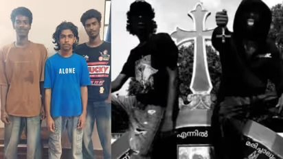 കറുത്ത വസ്ത്രം ധരിച്ച് കുരിശിൽ തലകീഴായി കിടന്ന് റീൽ, അതും പള്ളി സെമിത്തേരിയിൽ, കൂടെ ലഹരിയും; മൂന്ന് യുവാക്കൾ അറസ്റ്റിൽ