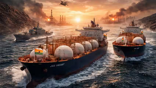 രണ്ട് ഇന്ത്യൻ കപ്പലുകൾ കൂടി ഹോർമൂസ് കടക്കുന്നു; 92,000 ടൺ എൽപിജി ഇന്ത്യയിലെത്തിക്കും