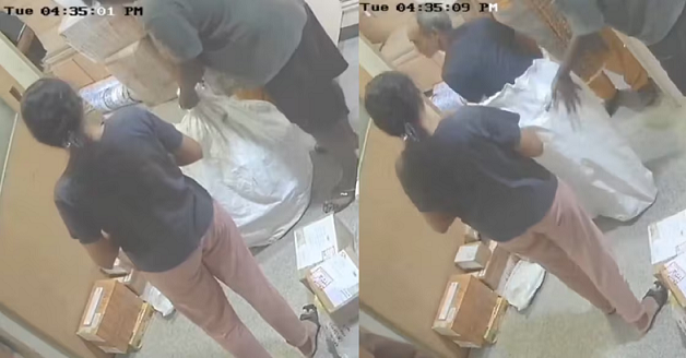 പിതാവിനെ ചാക്കിലാക്കി കൊറിയർ ചെയ്യാൻ ശ്രമം; റീലിനായി മകളുടെ ക്രൂരത