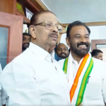 പിന്തുണ തേടി ടി ഒ മോഹനനെത്തി; ഷാൾ അണിയിച്ച് സ്വീകരിച്ച് കെ സുധാകരൻ