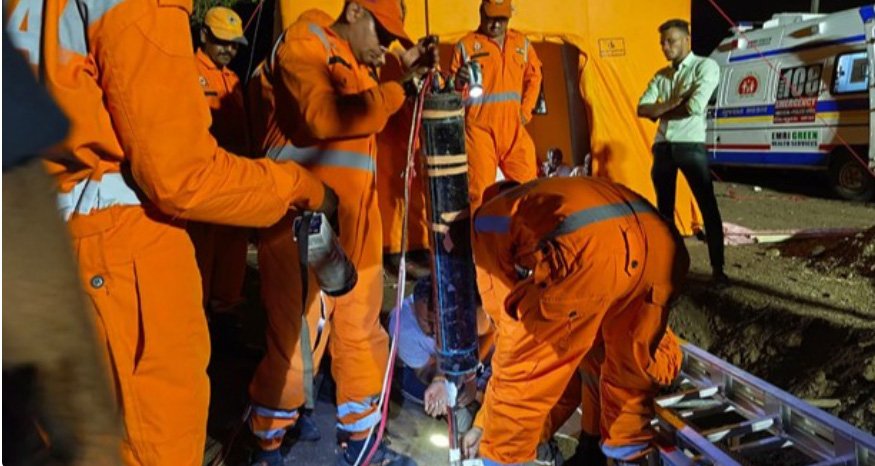 23 മ​ണി​ക്കൂ​ർ നീ​ണ്ട ര​ക്ഷാ​പ്ര​വ​ർ​ത്ത​നം വി​ഫ​ലം; കു​ഴ​ൽ​ക്കി​ണ​റി​ൽ വീ​ണ കു​ഞ്ഞി​ന് ദാ​രു​ണാ​ന്ത്യം