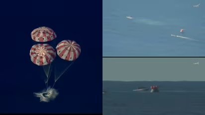 ചരിത്രം കുറിച്ച് ആർട്ടെമിസ് 2 സംഘം; പത്ത് ദിവസത്തെ ചന്ദ്രയാത്ര കഴിഞ്ഞ് ഒറയോൺ പേടകം ഭൂമിയിലേക്ക് തിരിച്ചെത്തി