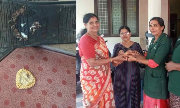 ചെരുപ്പിനടിയിലെ ബബിൾഗത്തിൽ ഒട്ടിപ്പിടിച്ച് സ്വർണത്താലി, തിരികെ നൽകി ഹരിതകർമസേന അംഗങ്ങൾ; അഭിനന്ദന പ്രവാഹം