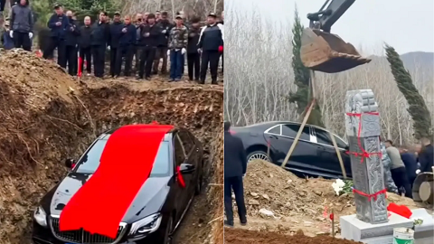 മരിച്ച പിതാവിനായി 1.5 കോടിയുടെ മെഴ്‌സിഡസ് കുഴിച്ചുമൂടി; പുലിവാല് പിടിച്ച് കുടുംബം