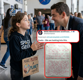 ‘പ്രിയപ്പെട്ട നാസ, പ്ലൂട്ടോയെ ഗ്രഹമാക്കൂ, ഒരുപാട് പേർ സന്തോഷിക്കും’; 10 വയസ്സുകാരിയുടെ കത്തിന് നാസ നൽകിയ മറുപടി വൈറൽ