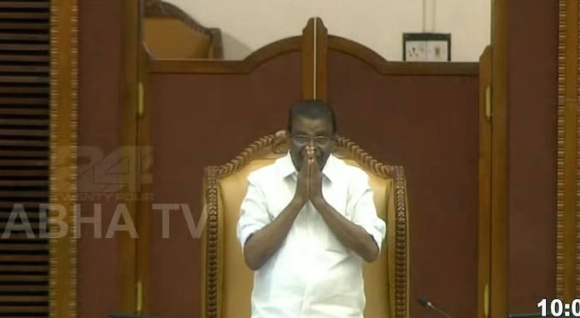 നിയമസഭയെ നയിക്കാൻ തിരുവഞ്ചൂർ രാധാകൃഷ്ണൻ; സ്പീക്കറായി തിരഞ്ഞെടുത്തു
