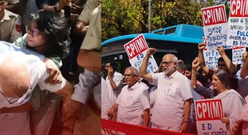 ഇഡി റെയ്ഡിൽ ഡൽഹിയിലും പ്രതിഷേധം; എംഎ ബേബി അടക്കമുള്ള നേതാക്കൾ പോലീസ് കസ്റ്റഡിയിൽ