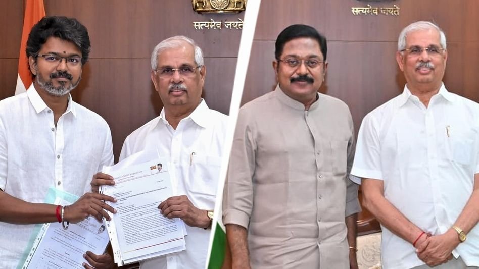 തമിഴ്‌നാട്ടിൽ രാഷ്ട്രീയ അനിശ്ചിതത്വം തുടരുന്നു; വിജയ്‍യുടെ സത്യപ്രതിജ്ഞയെ ചൊല്ലി തർക്കം മുറുകുന്നു