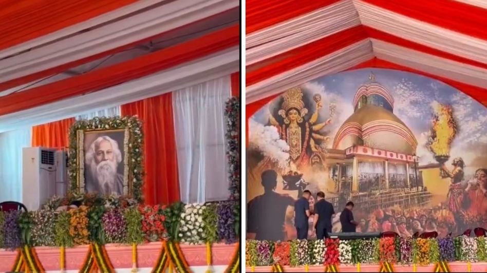 ദക്ഷിണേശ്വർ മുതൽ ടാഗോർ വരെ; സത്യപ്രതിജ്ഞാ വേദിയിൽ ‘മിനി ബംഗാൾ’ ഒരുക്കി ബി.ജെ.പി