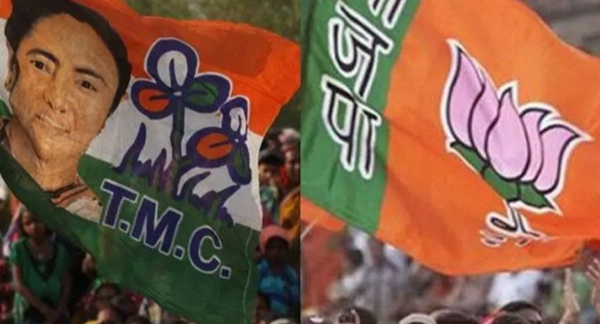 ബംഗാളില്‍ ഇഞ്ചോടിഞ്ച് പോരാട്ടം; തൃണമൂലും ബിജെപിയും ഒപ്പത്തിനൊപ്പം