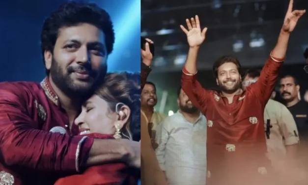 പാലക്കാട്ടെ ക്ഷേത്രോത്സവത്തിന്‌ കെനിഷയുടെ മലയാളം പാട്ട്; കാണികൾക്കൊപ്പം നൃത്തം ചെയ്ത് രവി മോഹൻ
