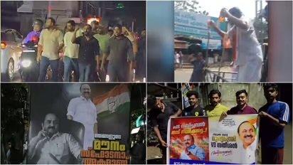 സതീശനായി തെരുവിൽ പ്രതിഷേധം കടുക്കുന്നു; കടുത്തുരുത്തിയിൽ പ്രവർത്തകർ ദേഹത്ത് പെട്രോളൊഴിച്ചു, കെസിക്കായി വീണ്ടും ഫ്ലെക്സ്