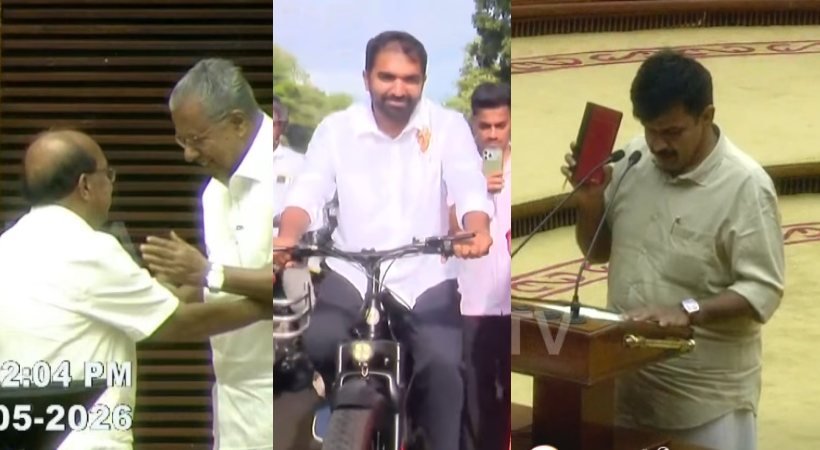 പിണറായി വിജയന്‍ പ്രോ ടെം സ്പീക്കറിനരികിലെത്തിയപ്പോള്‍; കേരളം ഉറ്റുനോക്കിയിരുന്നു, കണ്ടു, മനസ് നിറഞ്ഞു; സത്യപ്രതിജ്ഞാ ചടങ്ങിനിടയിലെ ചില ‘ഗോള്‍ഡന്‍ മൊമെന്റ്‌സ്’