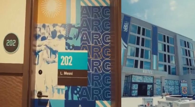 മെസിയുടെ റൂം നമ്പര്‍ 202; തൊട്ടടുത്ത മുറിയില്‍ ഡി പോള്‍; പരിശീലന ഗ്രൗണ്ടിന് അടുത്ത് തന്നെ് ടീം ഹോട്ടല്‍; വീഡിയോ പുറത്ത്